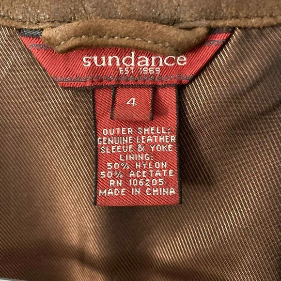 Sundance genuine leather jacket size 4 - Picture 2 of 3